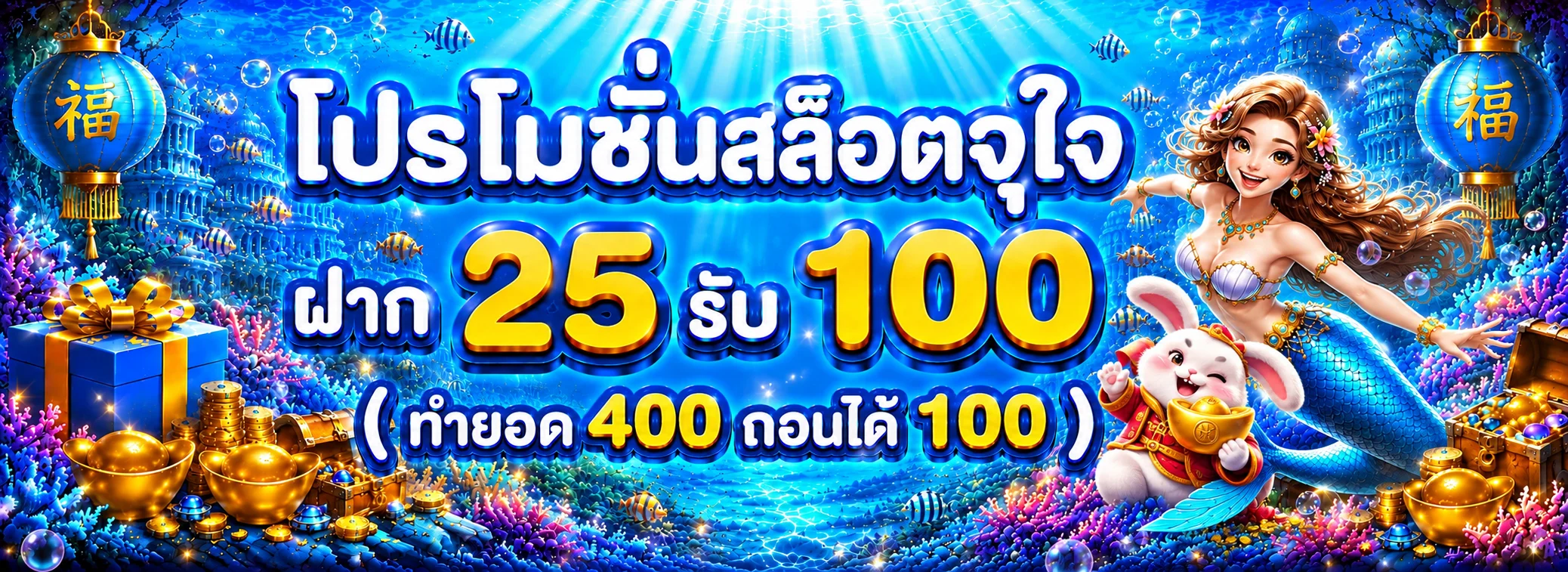 โปรโมชั่นสมาชิกใหม่ LOT168 ฝาก 25 รับ 100